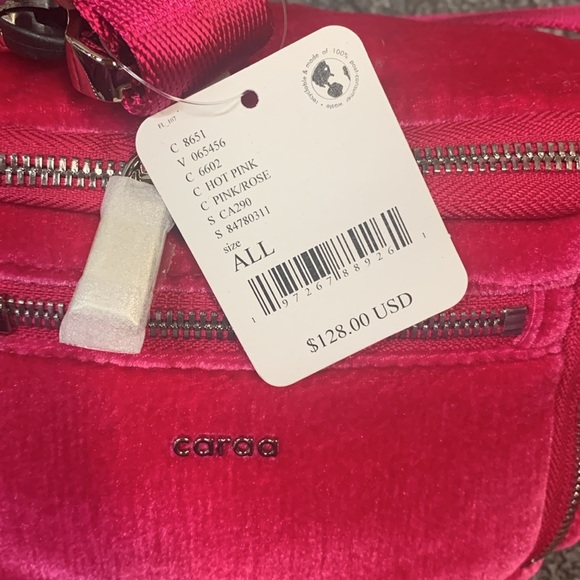 NWT Free People Caraa Velvet Small Sling Bag pink - Picture 2 of 2